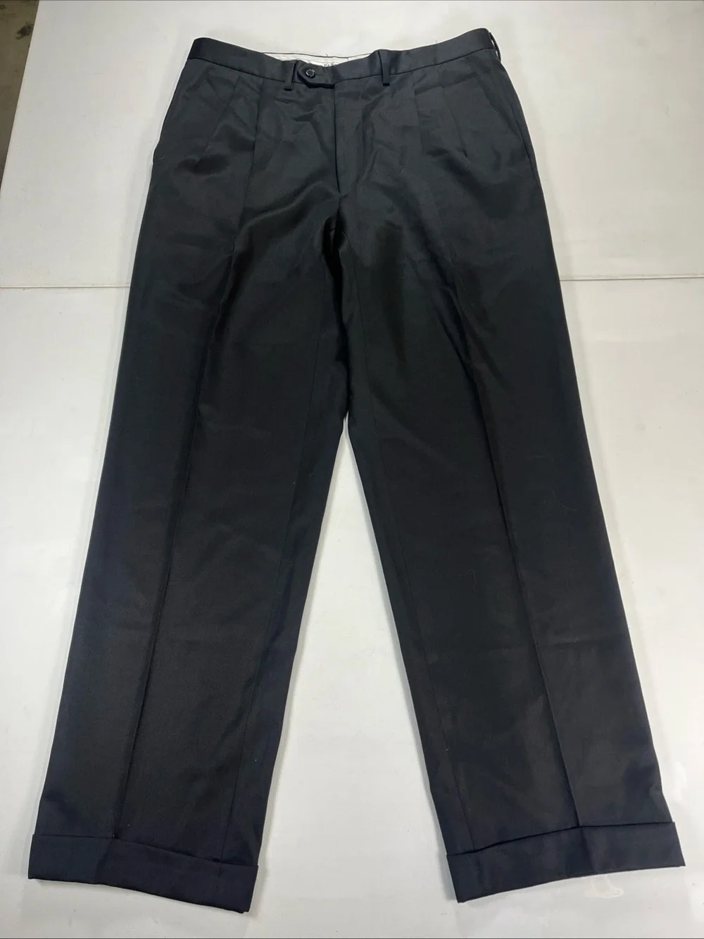 Pazoni Pants Black Wool Made In Italy Dress Trousers Classic Como Men’s 34 X 31